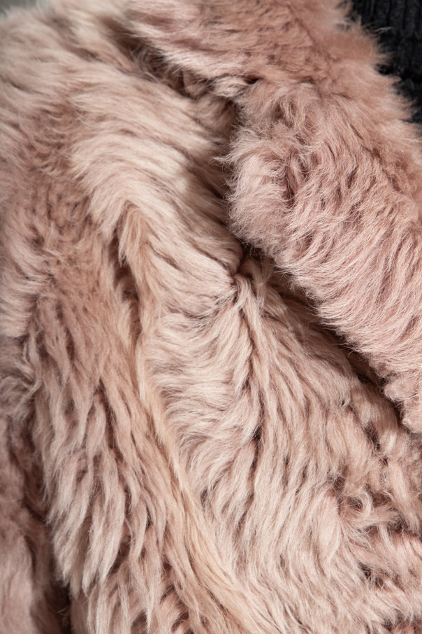 コート Saint Laurent Fuchsia eco fur padded coat saint laurent brogue - Pink Fur jacket with collar Saint